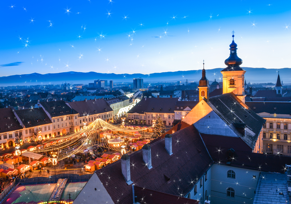 Weihnachtsmarkt Sibiu Transsylvanien Rumänien